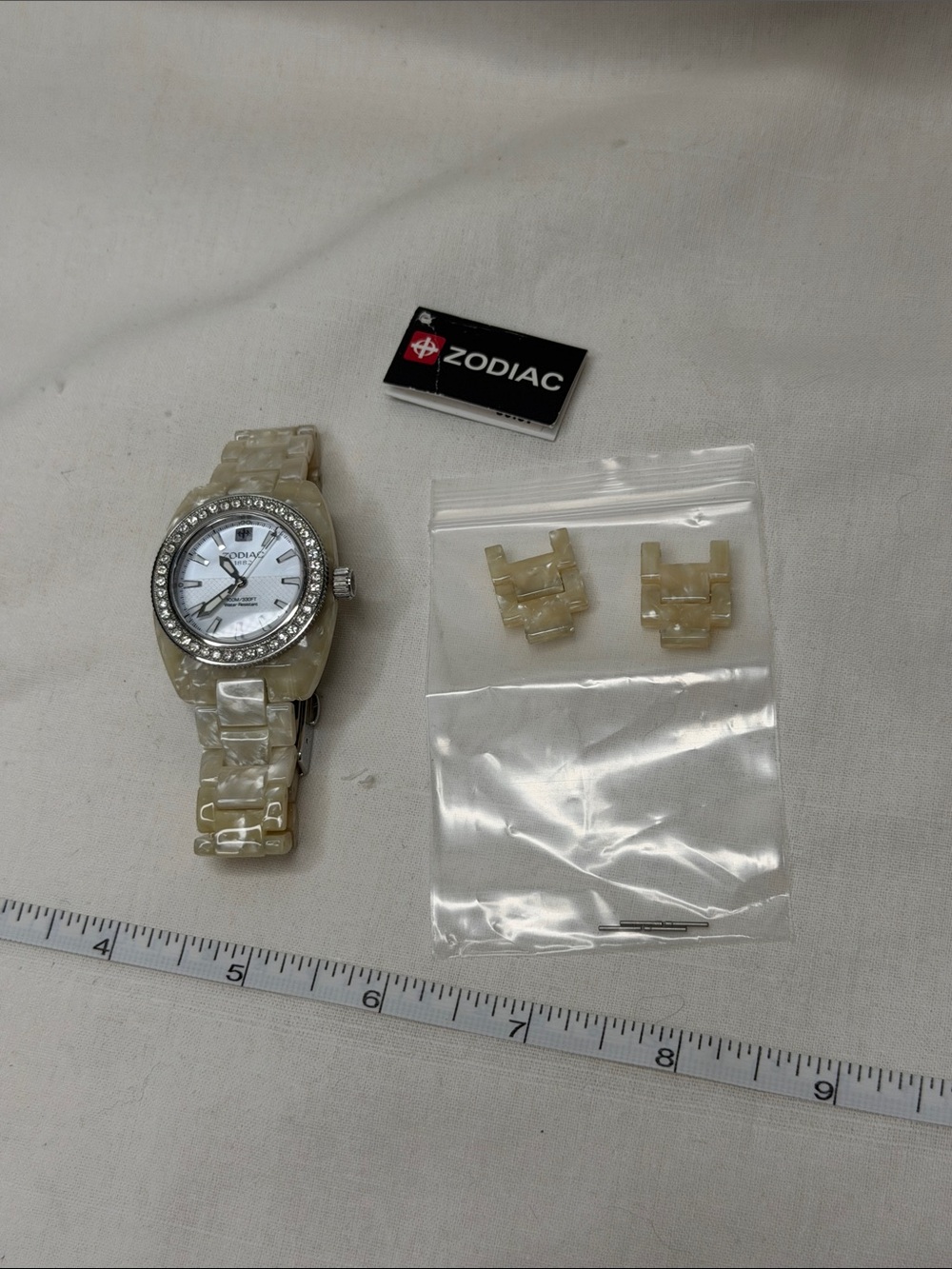 Zodiac Desert Falcon Watch White Pearlescent Acetate